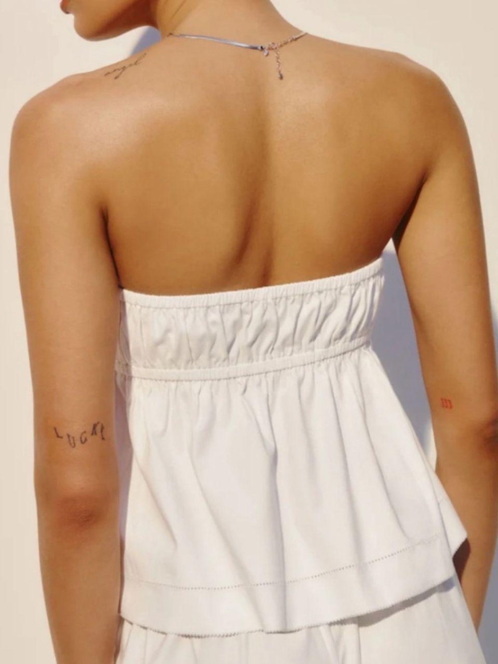 Reformation Rowen White Strapless Top - Picture 4 of 4